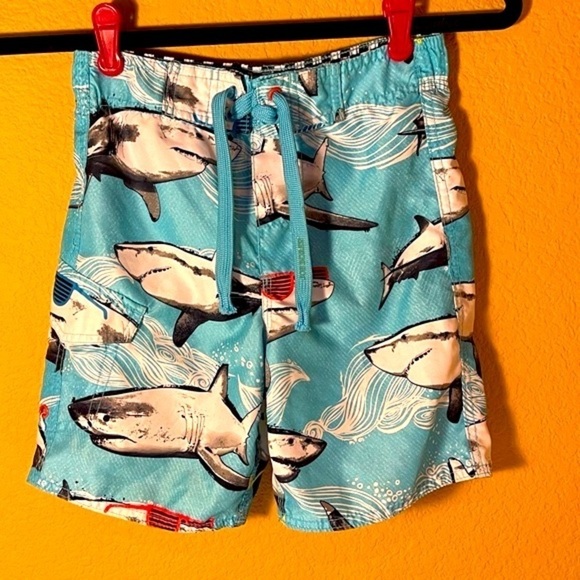 JOE BOXER Boys Aqua Blue Jaws Shark Swim Shorts Boys Size 6 Summer Beach Pool - Picture 9 of 9